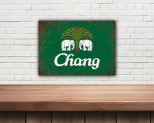 CHANG metal beer sign,mancave, Beer Hut. Vintage Look. Home bar,Beer Signs