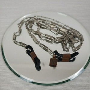 Vintage CMC Eyeglass Holder Chain 30" Silver Tone Anti Slip Corrine McCormack