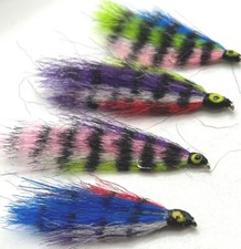 4 Trout Pike Fly Fishing flies lures EYED RAINBOW parr minnow Barbed/Barbless