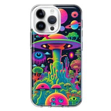 For Apple iPhone 14 Pro Max Shockproof Case Psychedelic Trippy UFO Alien Planet