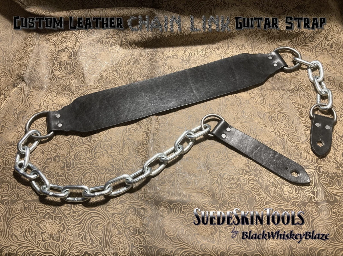 Metal chain guitar strap deals