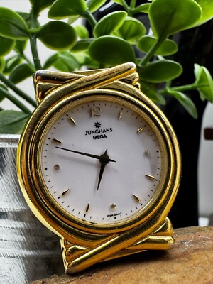 JUNGHANS MEGA Gold-tone Wristwatch for Men or Ladies Vintage  display picture 3