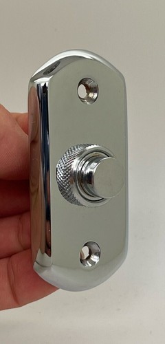 Period Door Bell Push Button Vintage Press - Brass Chrome - Picture 6 of 11