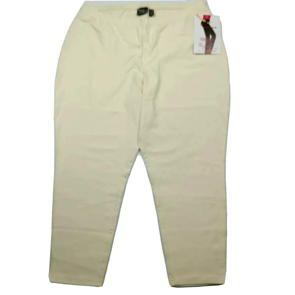 NUEVO CON ETIQUETAS Mujeres con Control Petite Fit Pull-On Tejido Leggings 2XP Invierno Blanco Elástico Foto 3 de 4