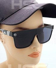 Quiksilver Shield Sunglasses Gloss Black Frame Dark Smoke Tinted Single Lens NIB