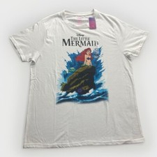 NWT Disney The Little Mermaid T-Shirt Womens XL White Retro Ariel Movie Princess