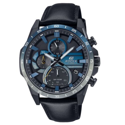 Montre pour homme chronographe Casio Edifice bracelet cuir noir EQS-940NL-1AVUDF - Photo 1 sur 5