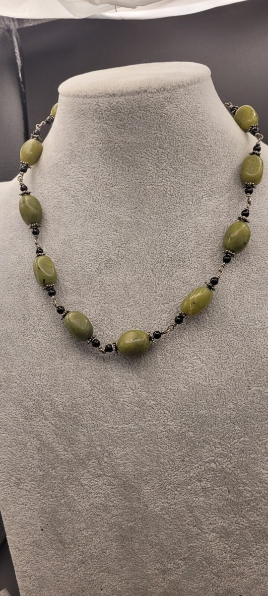 Serpentine? Beaded Silver-Tone Artisan Necklace - Main Image