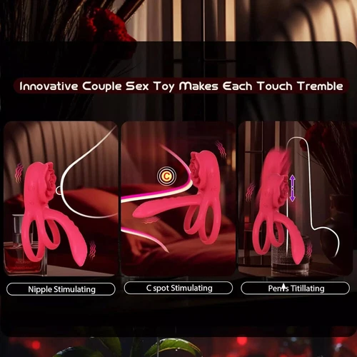 Penis Cock Ring Vibrator G-Spot Dildo Massager Sex Toys For Women Men Couples US - Picture 7 of 9