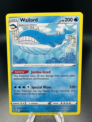 Wailord 120 HP ポケモンカード Pokemon TCG - Wailord 38/195 - Silver Tempest 2022 | eBay