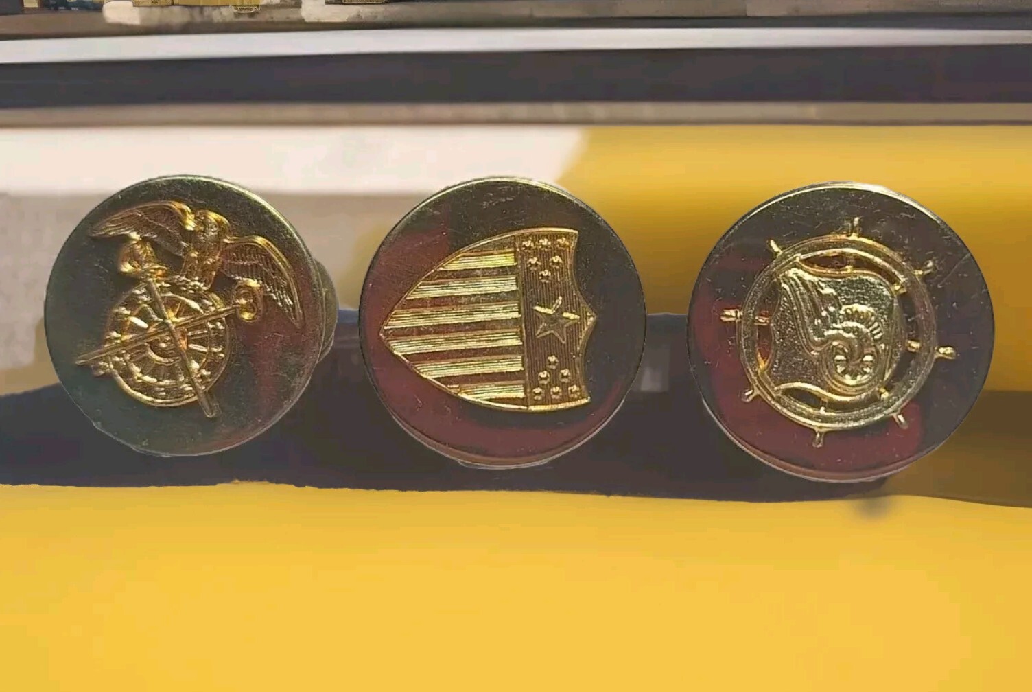 Set Of 3 US Military Issued Pins / Badges 