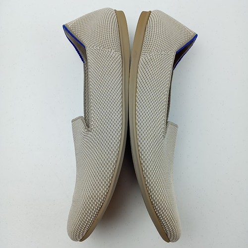 Rothys The Loafer Leinen Doppelnaht Beige Creme Damengröße 9 Runde Spitze - Bild 6 von 10