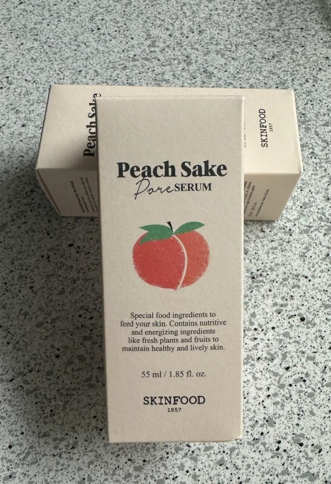 SKINFOOD Suero de Poros de Sake de Melocotón - Minimizador de Poros y Control de Sebo 55 ml - Vendedor de EE. UU. Foto 2 de 4