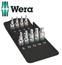 Wera 9 Piece 1/2" Metric Hold Function Hex Allen Key Socket Set 4mm-17mm, 004201