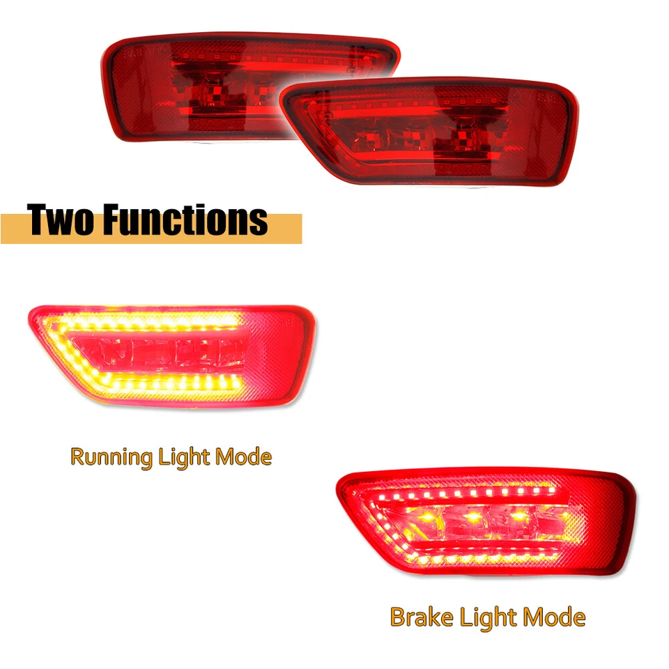 Kit de luces antiniebla/freno traseras LED rojas de 2 piezas para Jeep Grand Cherokee 2011-2020 Foto 2 de 4