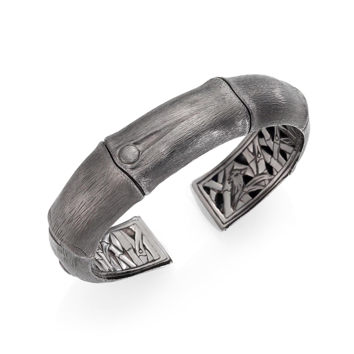 JOHN HARDY 16MM Bamboo Kick Cuff Bracelet in Brushed Blackened Sterling  Silver