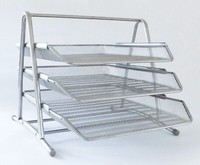 Dokumentenablage Aus Metall Briefablage 3 FäCher Mesh Design Silber