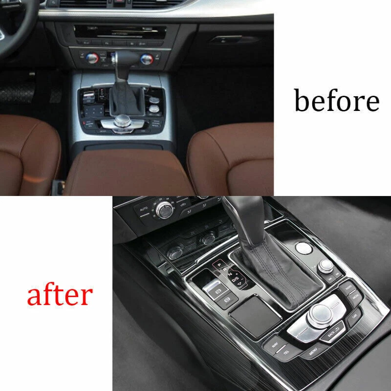 Panel de cambio de marchas consola central titanio negro para Audi A6 A7 S6 S7 2012-2018 Foto 3 de 4