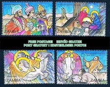 ZAMBIA 1992 CHRISTMAS SC#586-89 mnh ** ANGELS, ANIMALS, COWS FREE SHIPPING