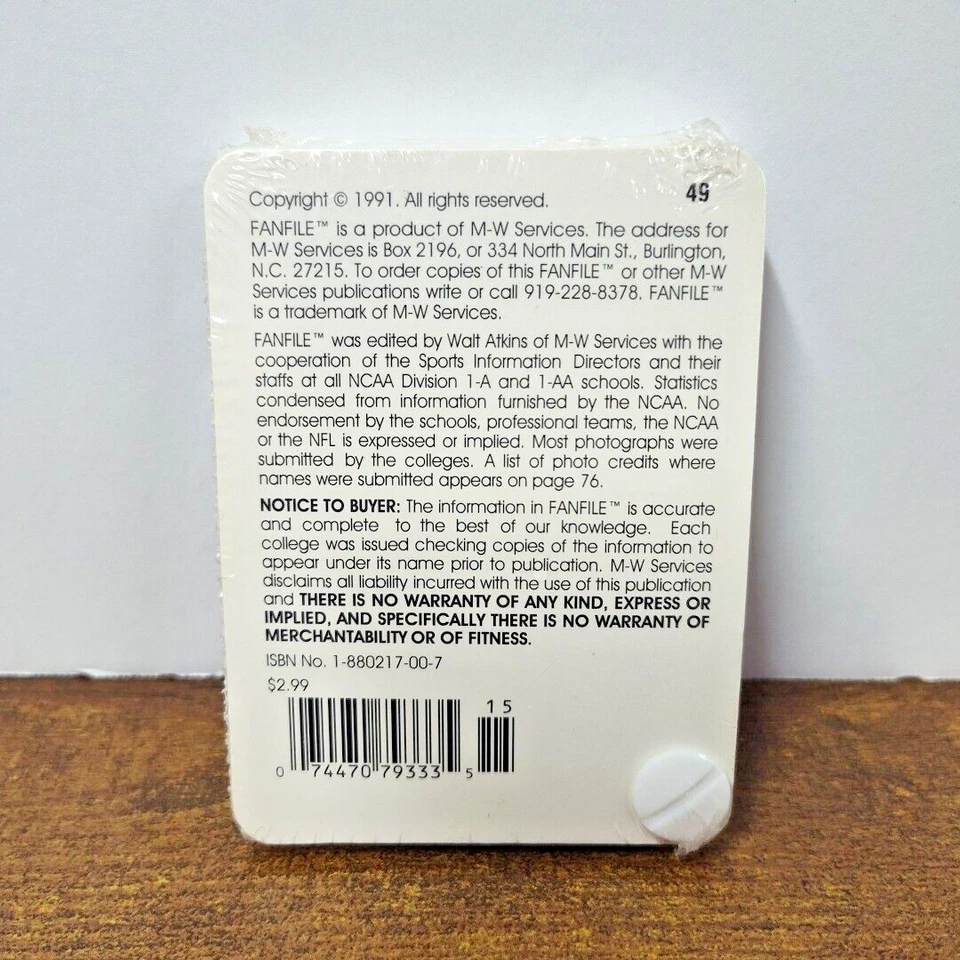 1991 Fanfile College Football Edition 96 Page Illustrated Schedule Guide - Image 2 of 4