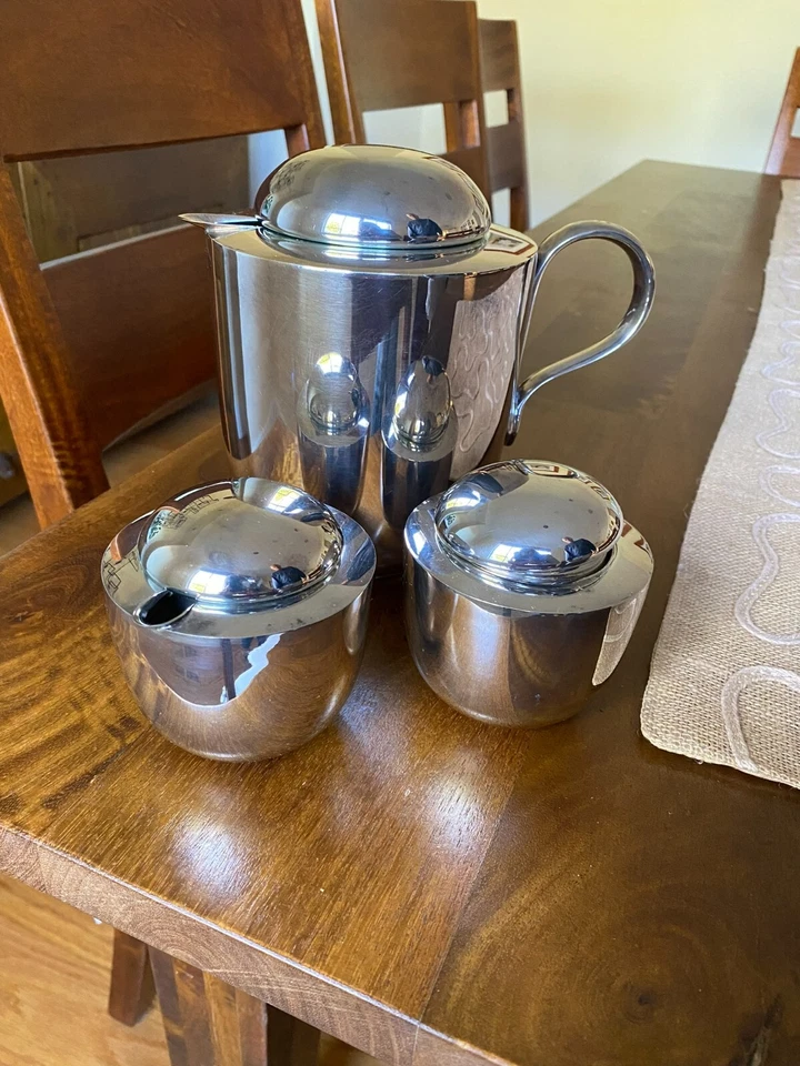 Dansk винтажный посеребренный латунный чайный набор, разработанный Вивиан Торун около 1960-х - Изображение 4 из 4