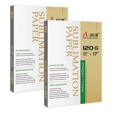 220 Sheets A-SUB Sublimation Paper 11x17 120g Inkjet Heat Transfer T-shirts Mugs