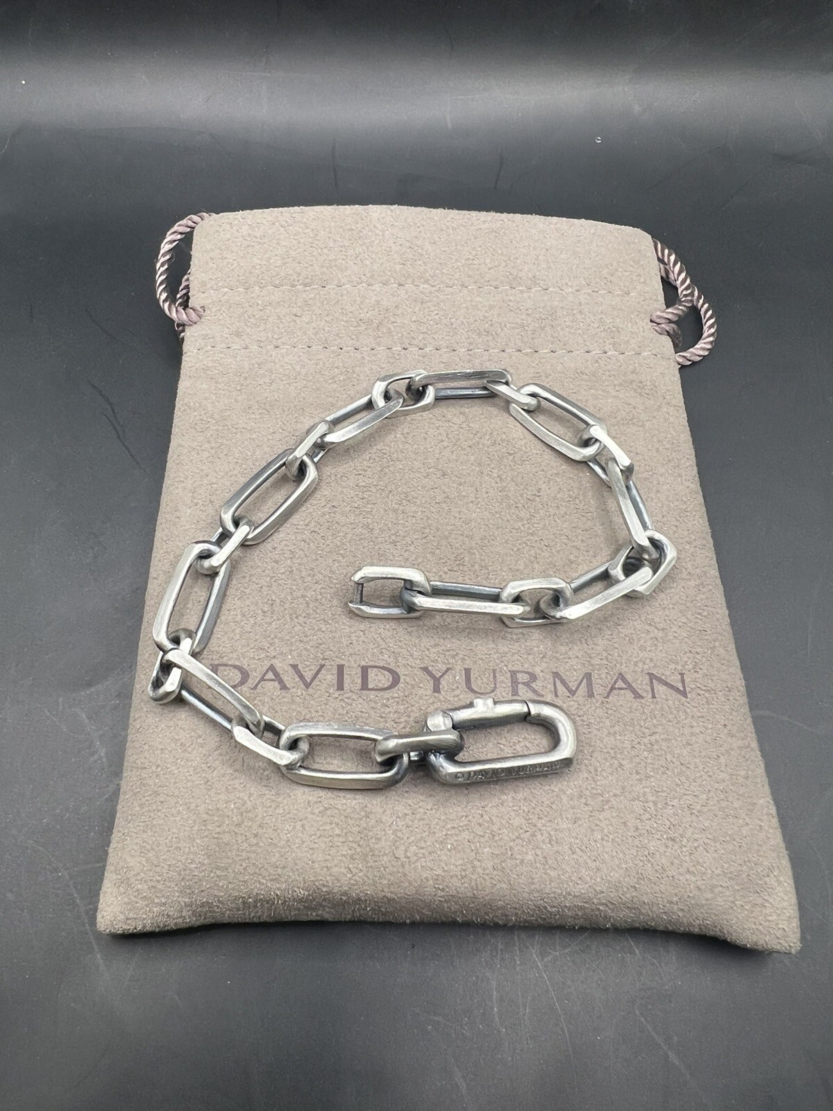 DAVID YURMAN Elongated Open Link Chain Bracelet Sterl… Gem