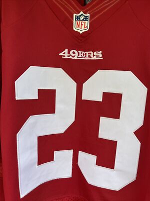 San Francisco 49ers football NFL players Nike game jersey James 23