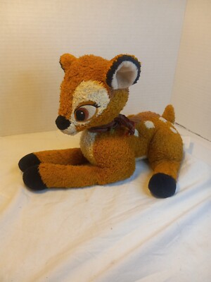 Disney Store Plush Bambi Fawn Deer Laying Down 11 inch Stuffed Animal