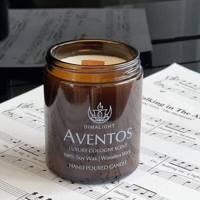 Aventos Luxury Cologne Duftkerze, Sojawachs, Holzdocht, Herren Parfum Duft