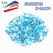 50/100pcs Insulated Fork Heat Shrink Terminals Crimp Wire Connectors 22-10AWG