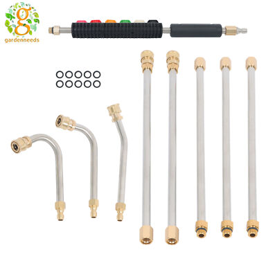 #ad #ad 9 Pcs 97 Feet Water Gun 1 4 In 4000 Psi High Pressure Washer Extension Wand $27.04
