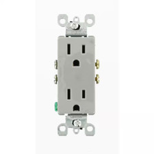 Decora 15 Amp 125 V Duplex Outlet/Receptacle Gray 1-Pack 