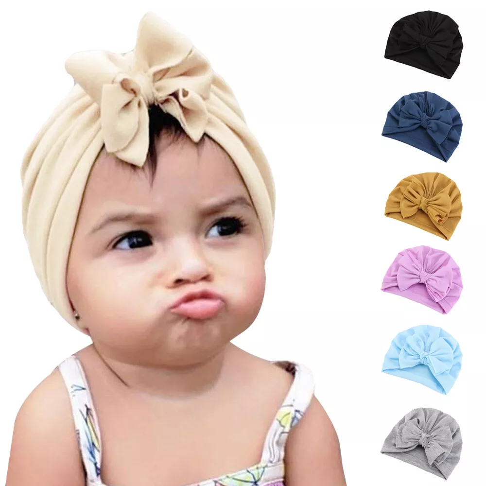 8 x Bandeau bebe fille, pour enfants chapeau de turban pour bébé