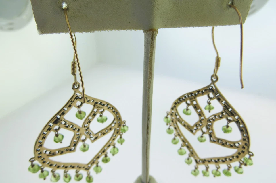 Pendientes araña de peridoto de piedras preciosas de bronce Sajen Marianna & Richard Jacobs Foto 4 de 4