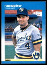 Paul Molitor 1987 Fleer #350 Brewers MLB READ FREE SHIPPING AutographDen
