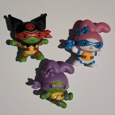 Ninja Turtle Hello Kitty Mini Figures Set of 3 Toys (Used)