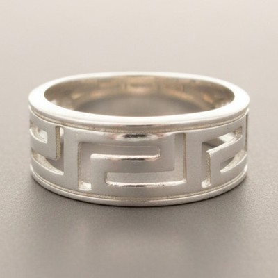 Real Genuine Sterling Silver Ring Band Meanders Hallmarked Solid 925 Handmade