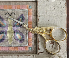 Italian Golden Stork Scissors for Needlepoint, Cross Stitch, Embroidery, Sewing