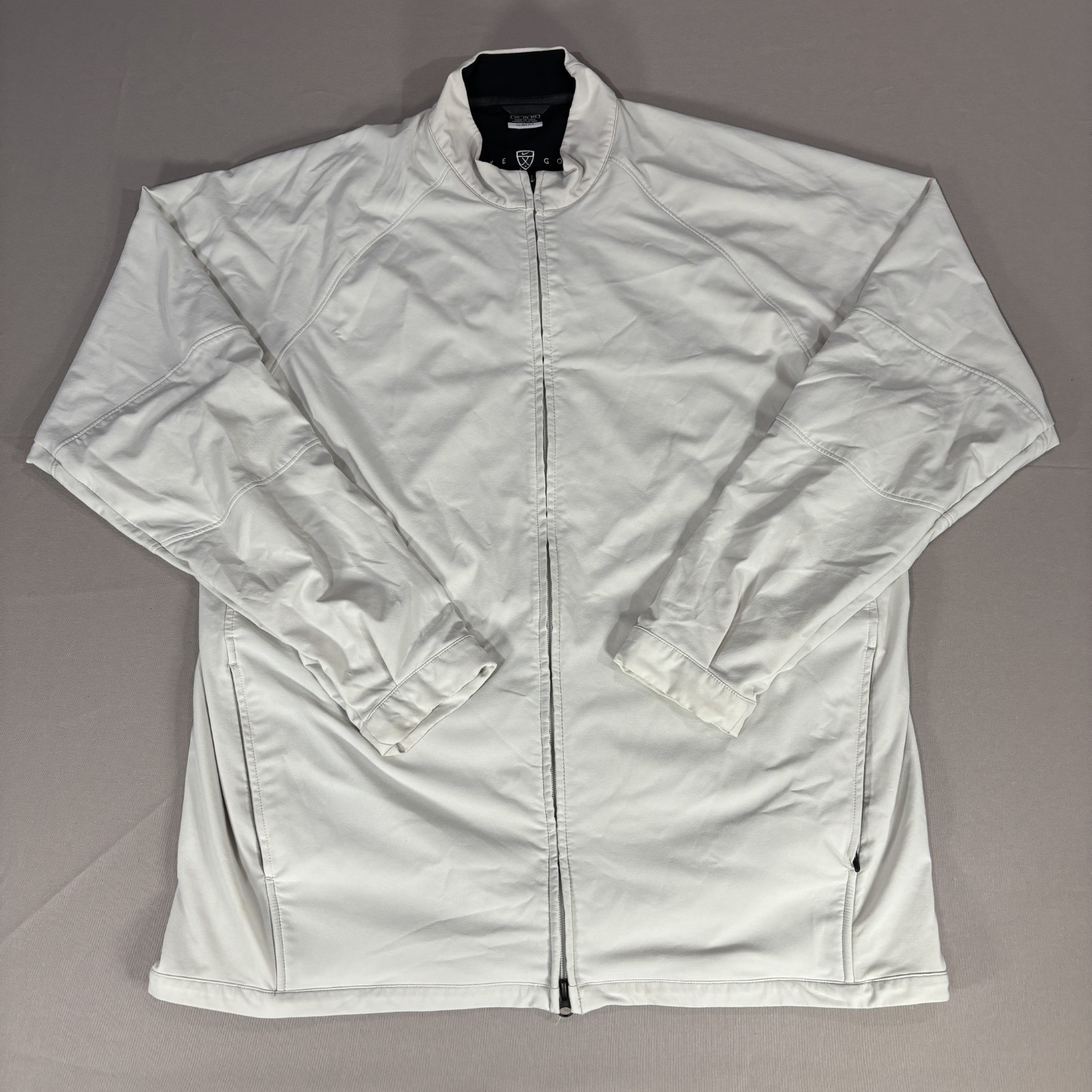 Nike Golf Clima-Fit Jacket Men White Cream Full Zip Up 2XL XXL