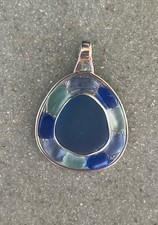 Blue Green Sea Glass Pendant Enclosed In Sterling Just Needs A Chain Beautiful