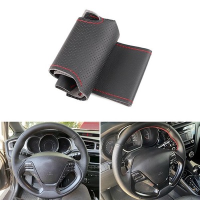 Steering Wheel Leather Cover For Kia K3 13 K3S 14 K2 Rio Ceed 12-17 Cerato 13-17