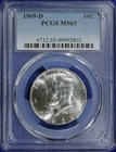 1969-D KENNEDY HALF DOLLAR - PCGS  MS65 - (2632544)