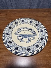Dovis Designs Blue Crab Hand Painted 8 1/2&rdquo; Plate Stoneware