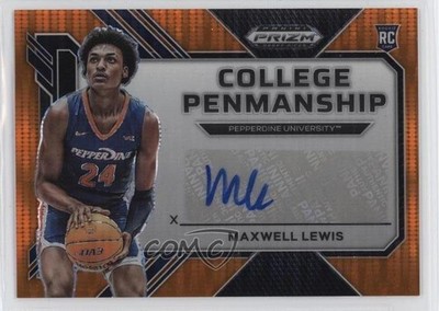 2023-24 Prizm Draft Picks Orange Pulsar 6/49 Maxwell Lewis Rookie Auto RC 0w3