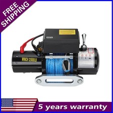 12v Electric Winch 12000lb Pull Synthetic Rope Waterproof Black Housing 12v Electric Winch 12000lb Pull Synthetic Rope Waterproof Black Housing