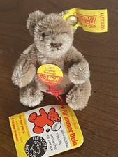 Vintage STEIFF Mohair Bear Stuffed Bendy 0202/11 Button All Tags 3.5