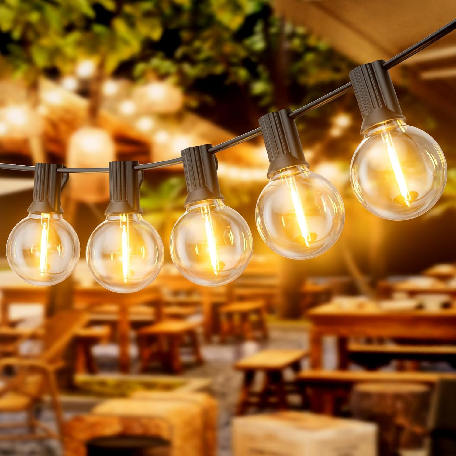 Luci Esterno Vintage G40 LED 30M - Atmosfera Cozy Giardino 2700K