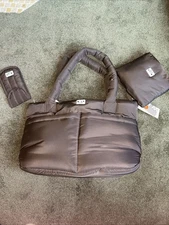 NWT Wilo The Label Front Travel Pocket Travel Tote Chocolate Brown, MSRP $118