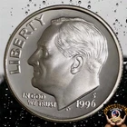 1996 S Proof SILVER Roosevelt Dime 10c DCAM 90% Silver From Proof Set 🔥